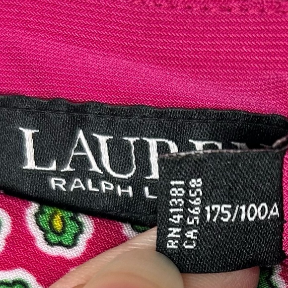 Lauren Ralph Lauren Sheath Jersey Dress Women’s 10 Pink Stretch Floral Career - Picture 12 of 12